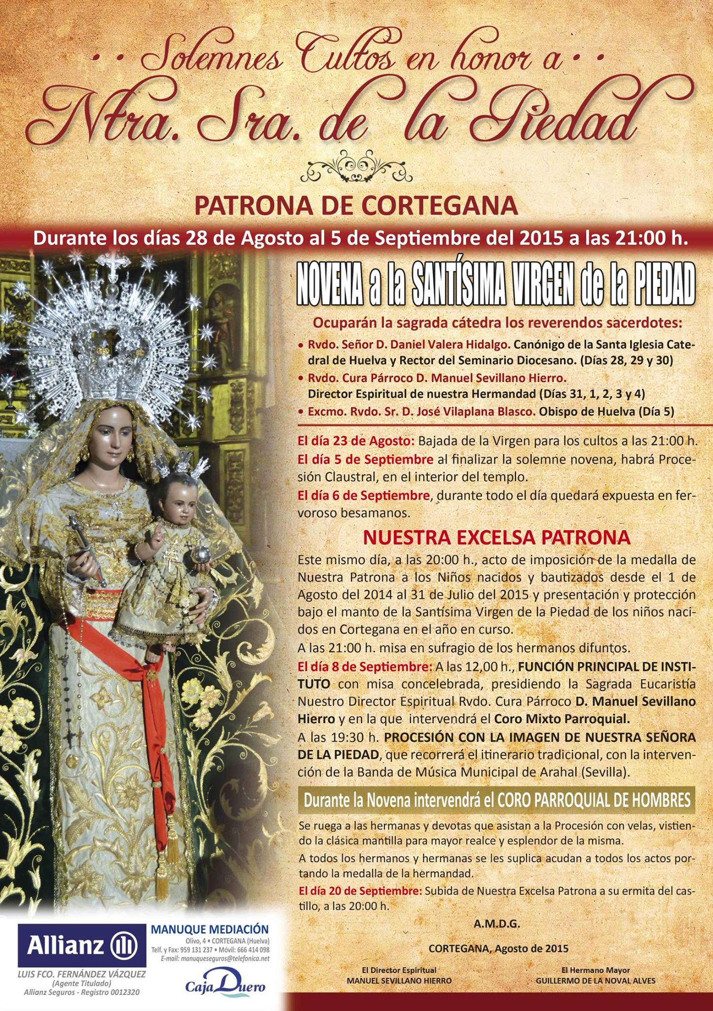 Fiestas patronales en honor de Nuestra Señora de la Piedad 2015 Cortegana